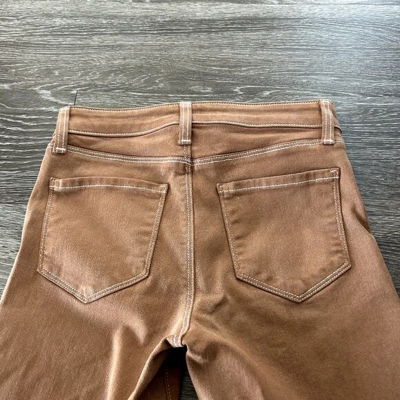 L'AGENCE Margot High Rise Skinny Jeans Java Coated Sz 24 Brown Slim Fit PantsEUC - Picture 12 of 16